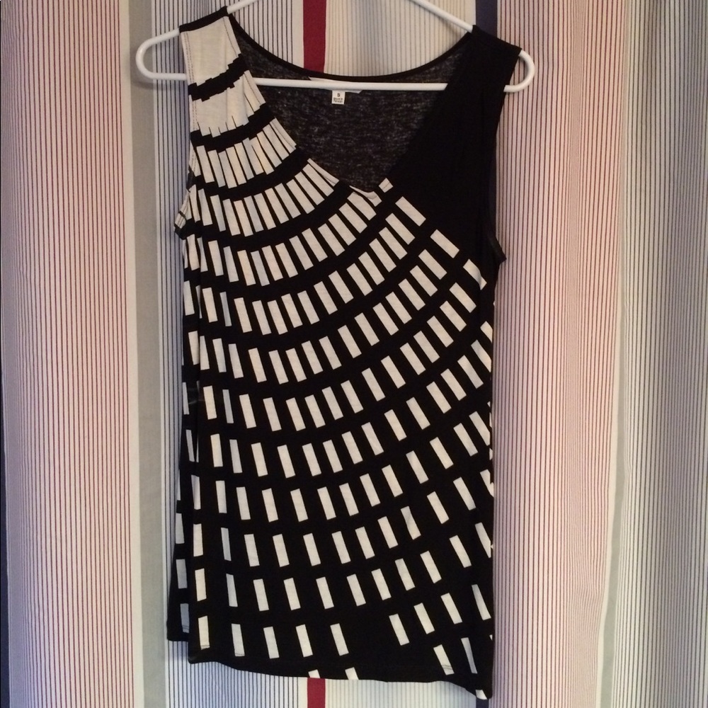 Cabi Black/white tank.  NEVER WORN.